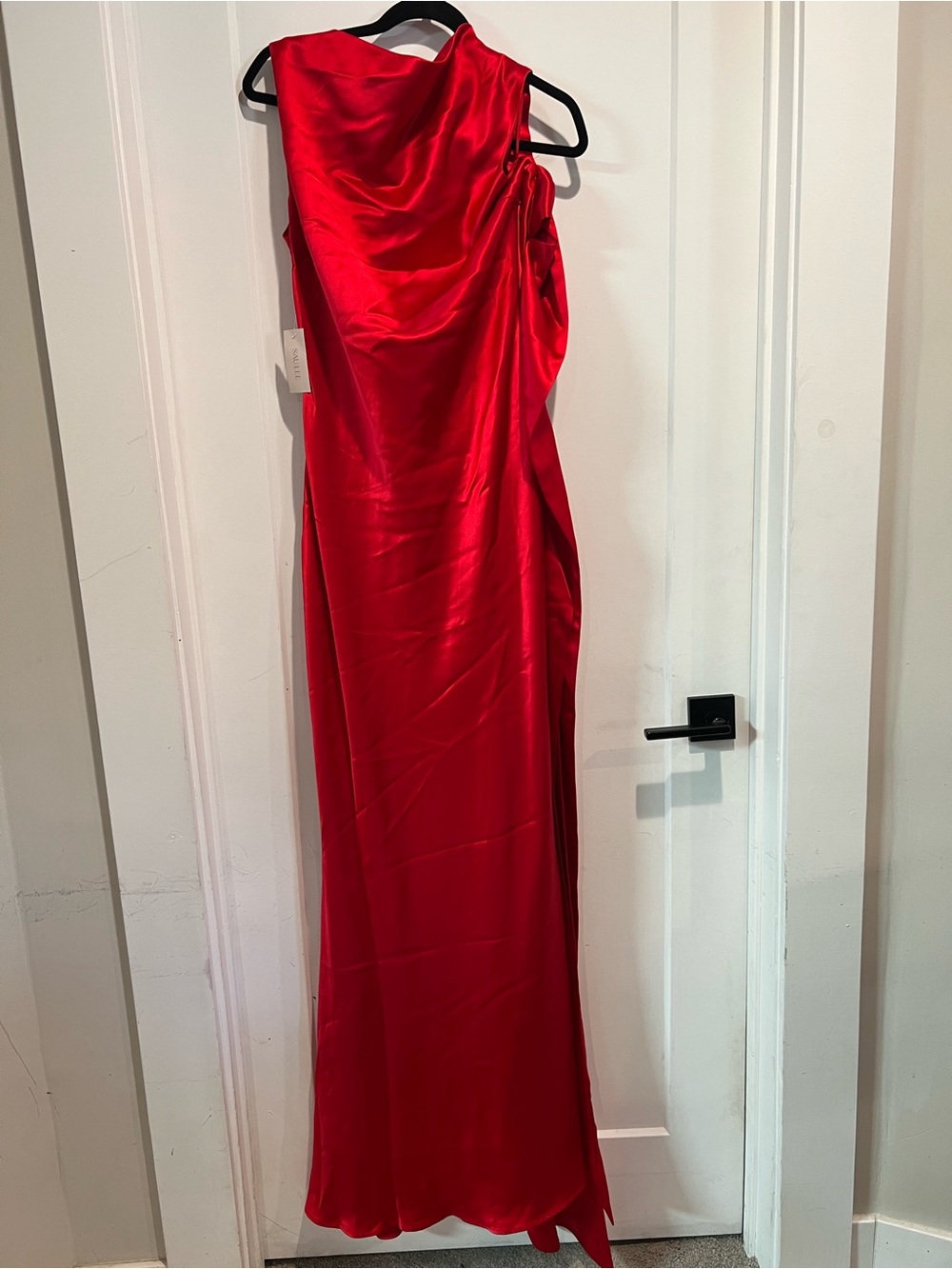 SAU LEE Callie Satin Gown Red Open Back Formal Maxi Dress US Size 12 - Picture 5 of 11